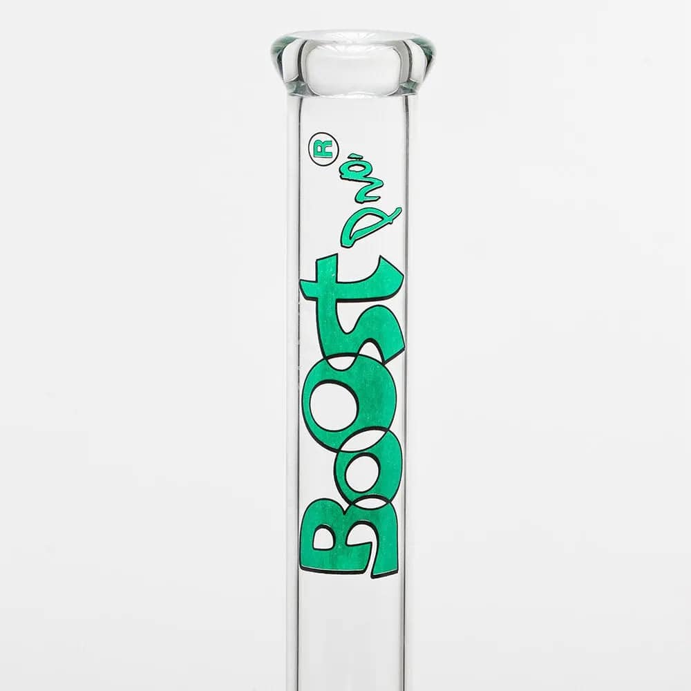 Boost | 17" Green Beaker Base Glass Water Pipe - Discreet Smoker