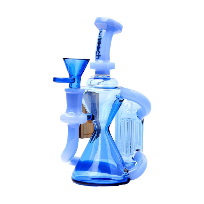 Cheech Glass 7" Tree Perc Recycler Water Pipe, Blue