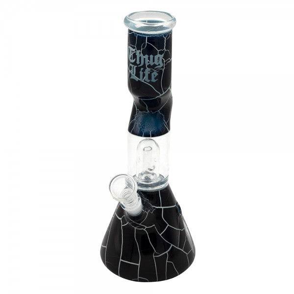 Thug Life | 10" Cracked Stone Glass Water Pipe - Discreet Smoker