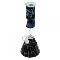 Thug Life | 10" Cracked Stone Glass Water Pipe - Discreet Smoker