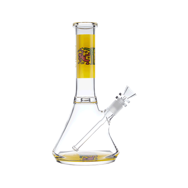K. Haring Glass Beaker Water Pipe - Discreet Smoker