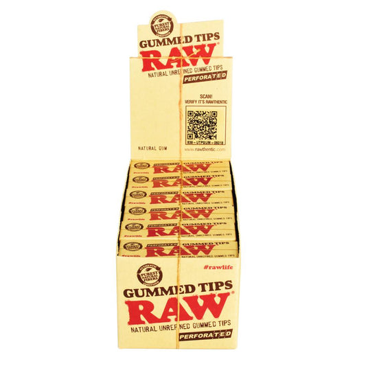 RAW Natural Perforated Gummed Tips - Discreet Smoker