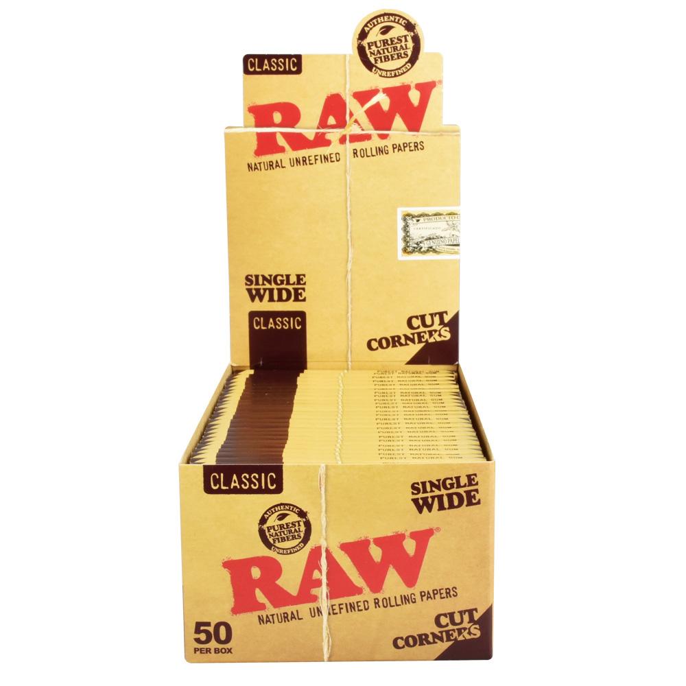 RAW Cut Corners Rolling Papers | Single Wide - Discreet Smoker