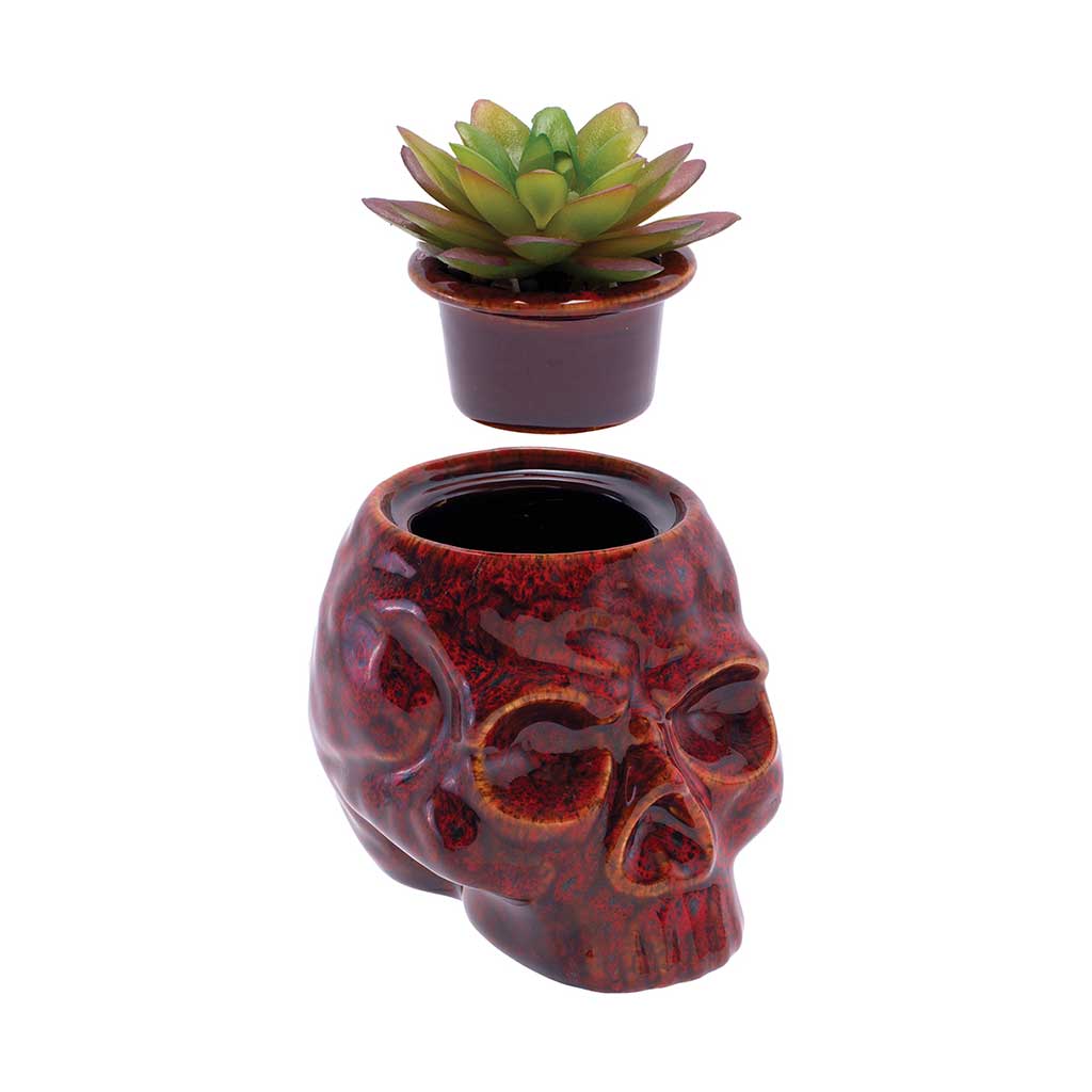 SKULL PLANTER STASH JAR - Discreet Smoker