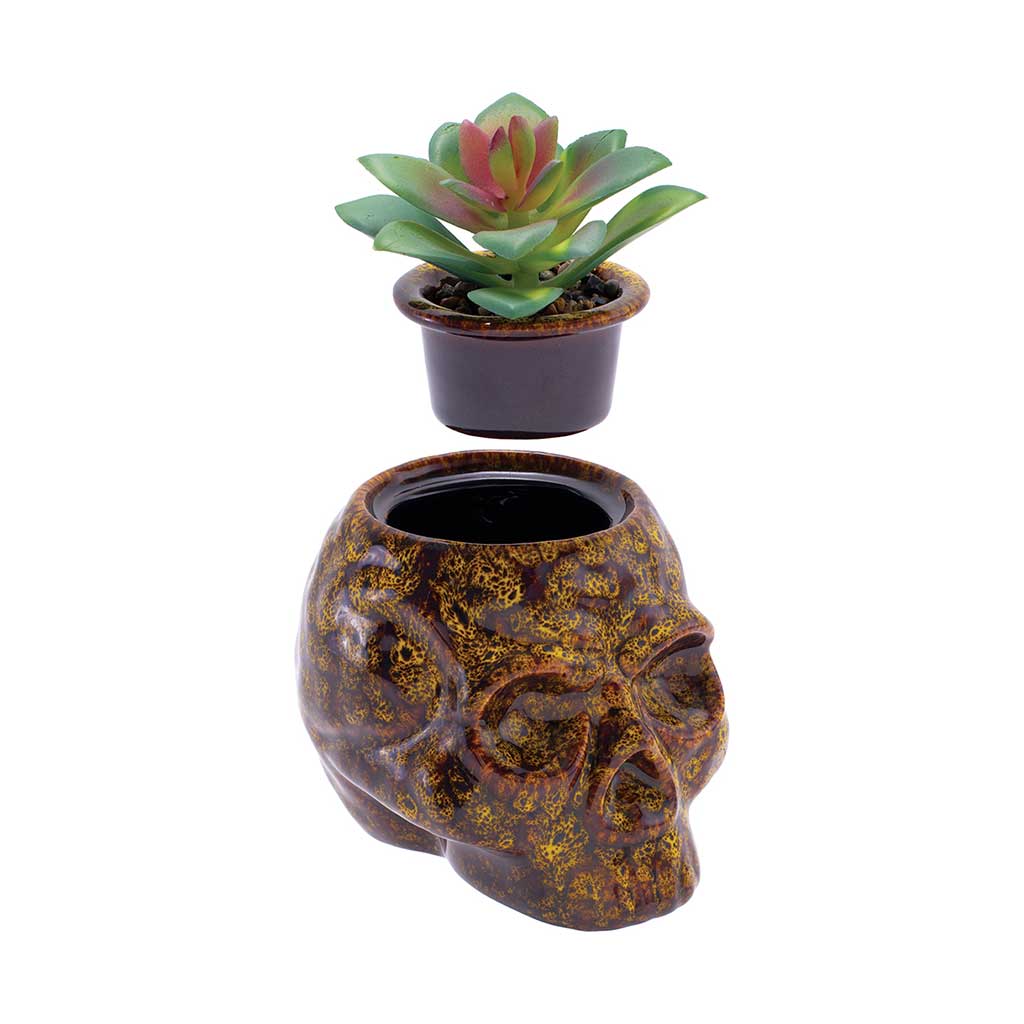 SKULL PLANTER STASH JAR - Discreet Smoker