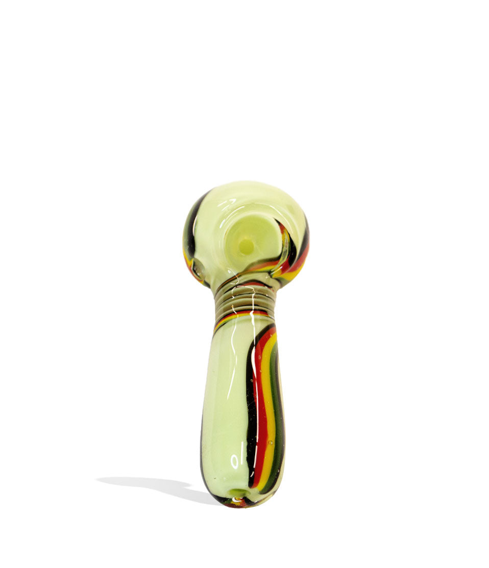 4 inch Milky Slime Hand Pipe with Rasta design - Discreet Smoker