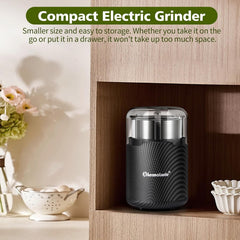 Hermolante Herb Grinder, Electric Spice Grinder, Press-Down Lid Starts