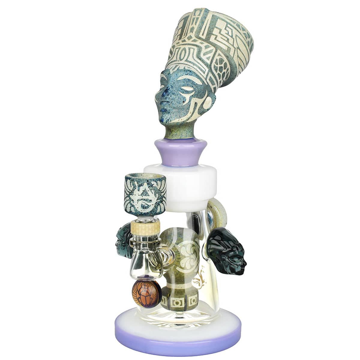 Pulsar Hieroglyphs Ramses Water Pipe - 10"/14mm F/Colors Vary - Discreet Smoker