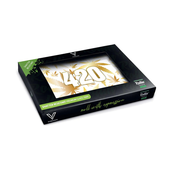 420 GLASS TRAY, Gold