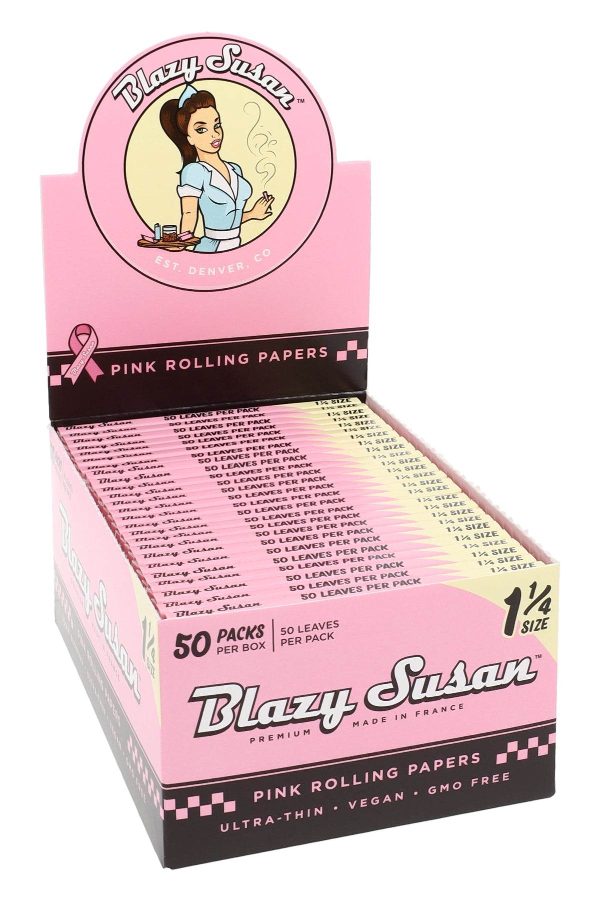 Blazy Susan Rolling Papers – 1¼ Size – 50-Count Display