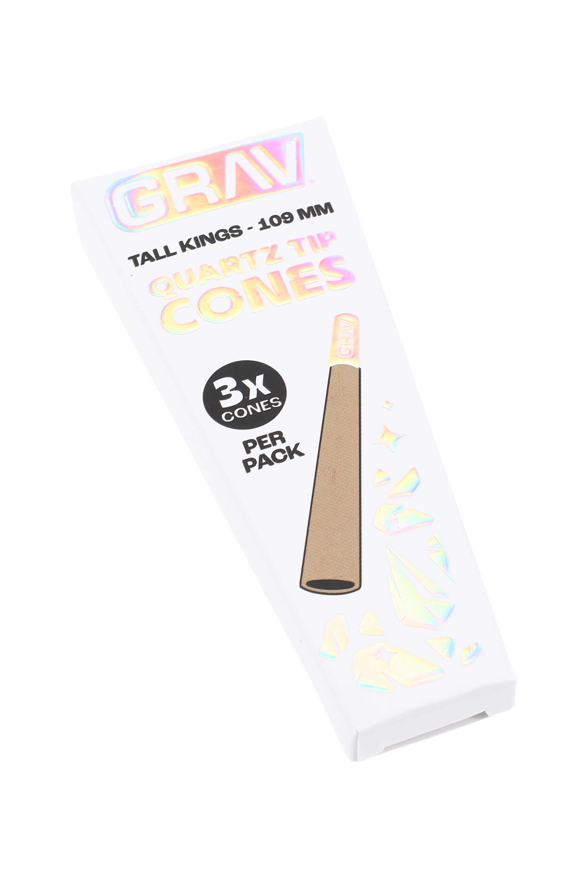 GRAV Tall Kings Quartz Tip Cones – 109 mm – 3/Pack – 16-Count Display - Discreet Smoker