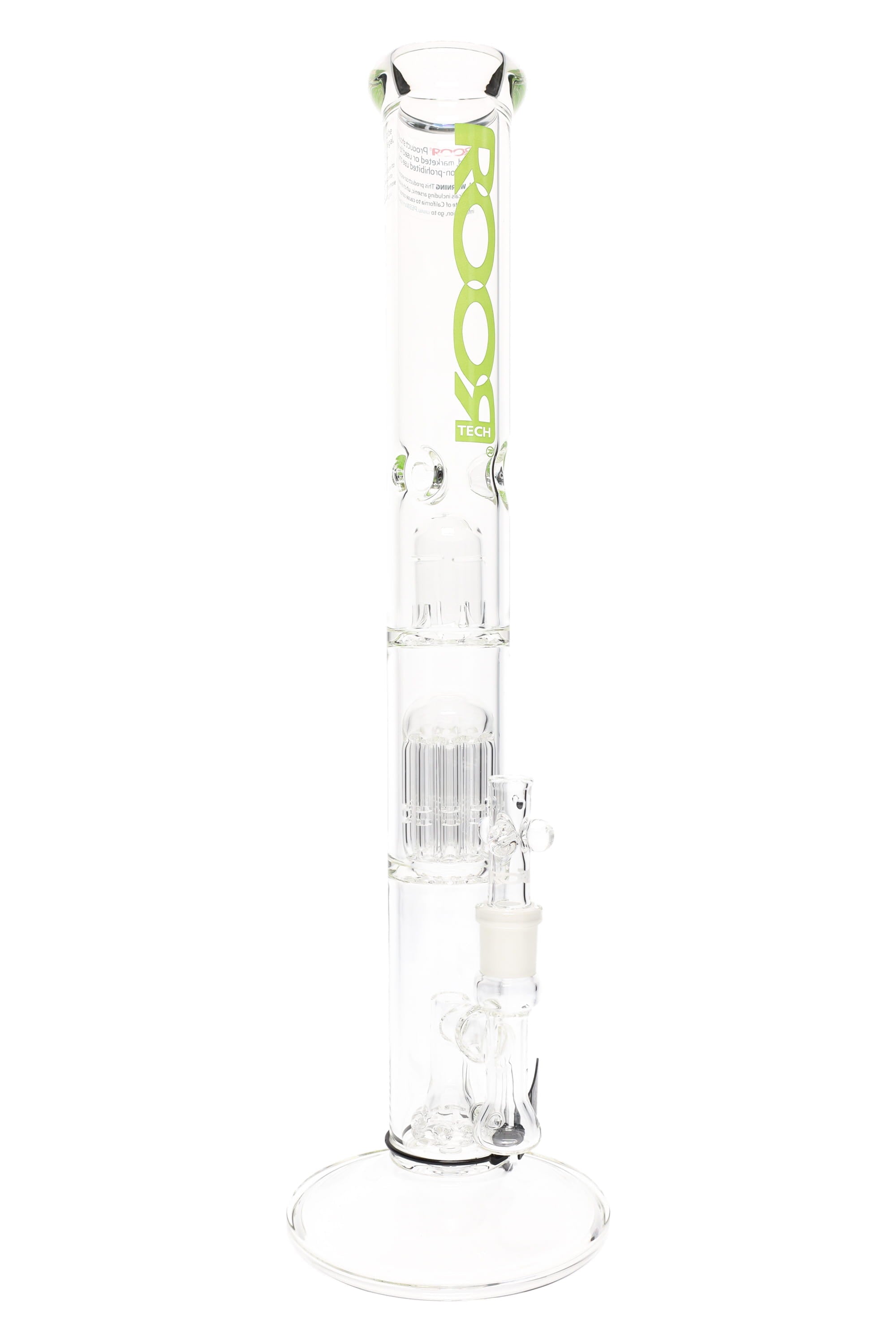 ROOR Tech Stemless Straight Tube Bong – Multi Percs – 18″ – 5 mm - Discreet Smoker