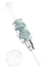Fluid-Filled Glass Dab Straw Kit “Reverse Swirl” – Assorted Colors