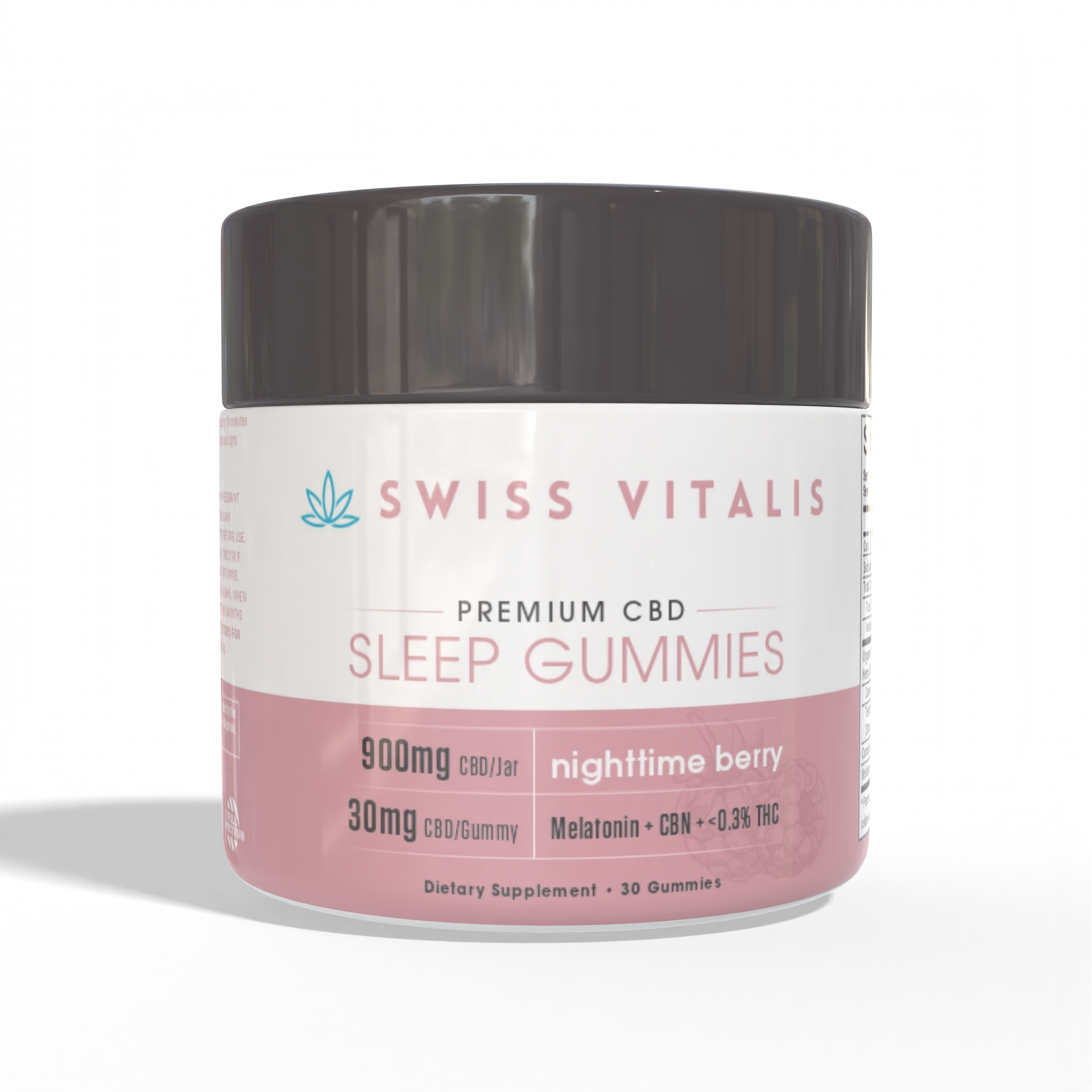 Swiss Vitalis  Sleep Gummies - 30 Count CBD+CBN+THC+Melatonin - Discreet Smoker