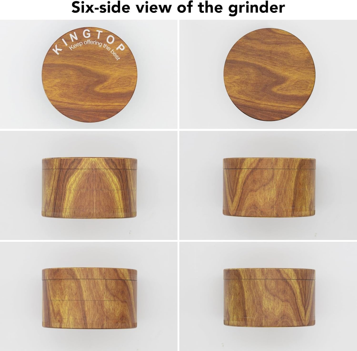 Grinder, Large 3" Spice Grinder (Wood Grain Brown)