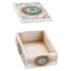 Fujima Om Symbol Tarot Polyresin Stash Box - 5.5"x 4"