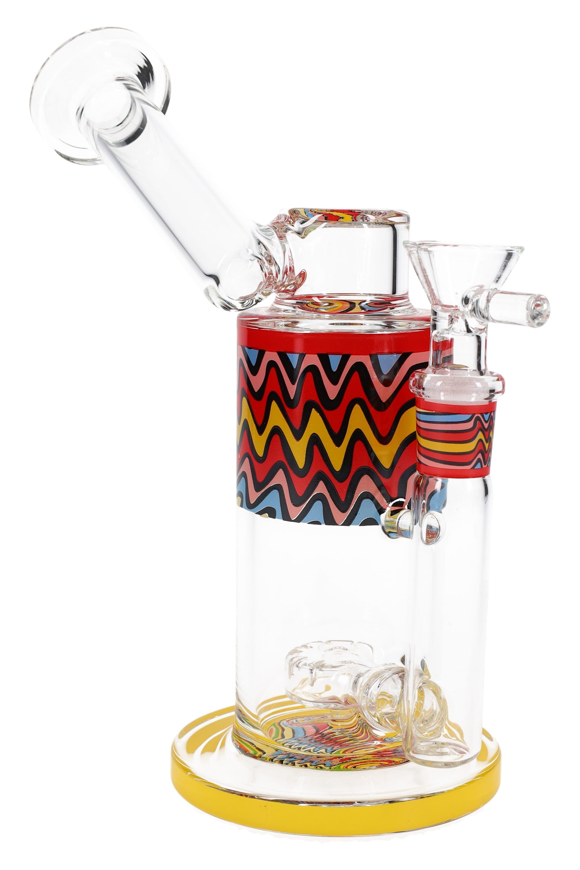 Reverse Stemless Sidecar Glass Bong “Wavelength” – Showerhead Perc – 7″ - Discreet Smoker