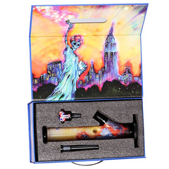 The Grateful Dead x Pulsar Inside Print Straight Tube Glass Water Pipe | 11.25" | 14mm F - Discreet Smoker