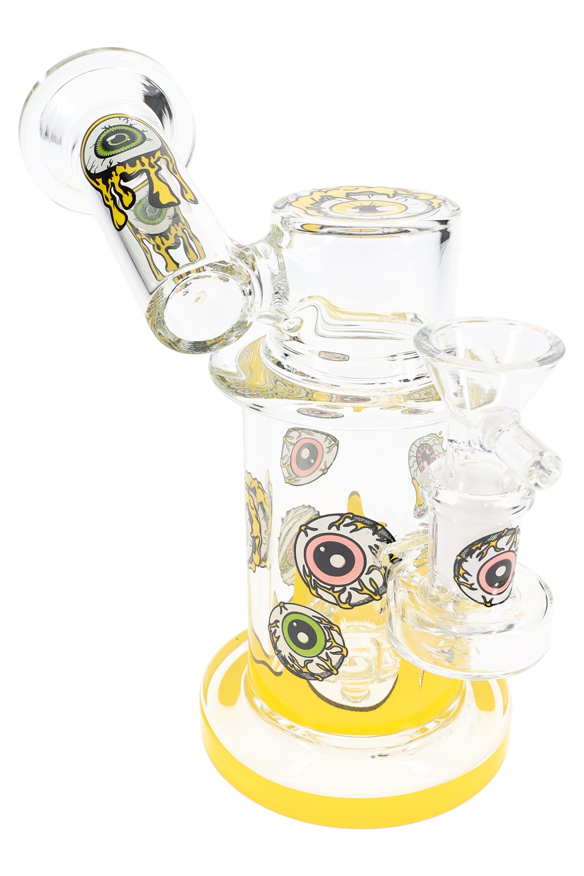 Glass Sidecar Bong “Eye Spy” – Showerhead Perc – 14.5 mm GoG – 5½″ - Discreet Smoker