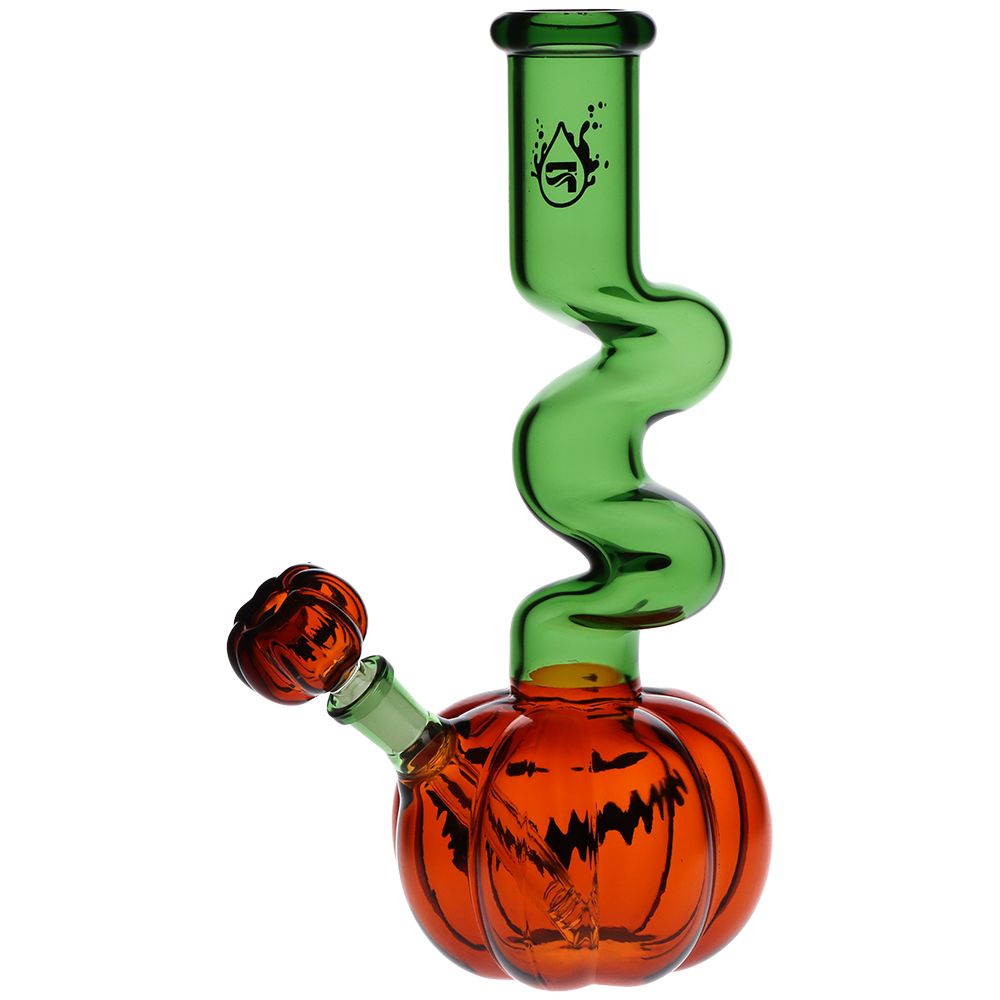 Pulsar Twisty And Wicked Jack-O-Lantern Glass Water Pipe - 11" / 14mm F - Discreet Smoker
