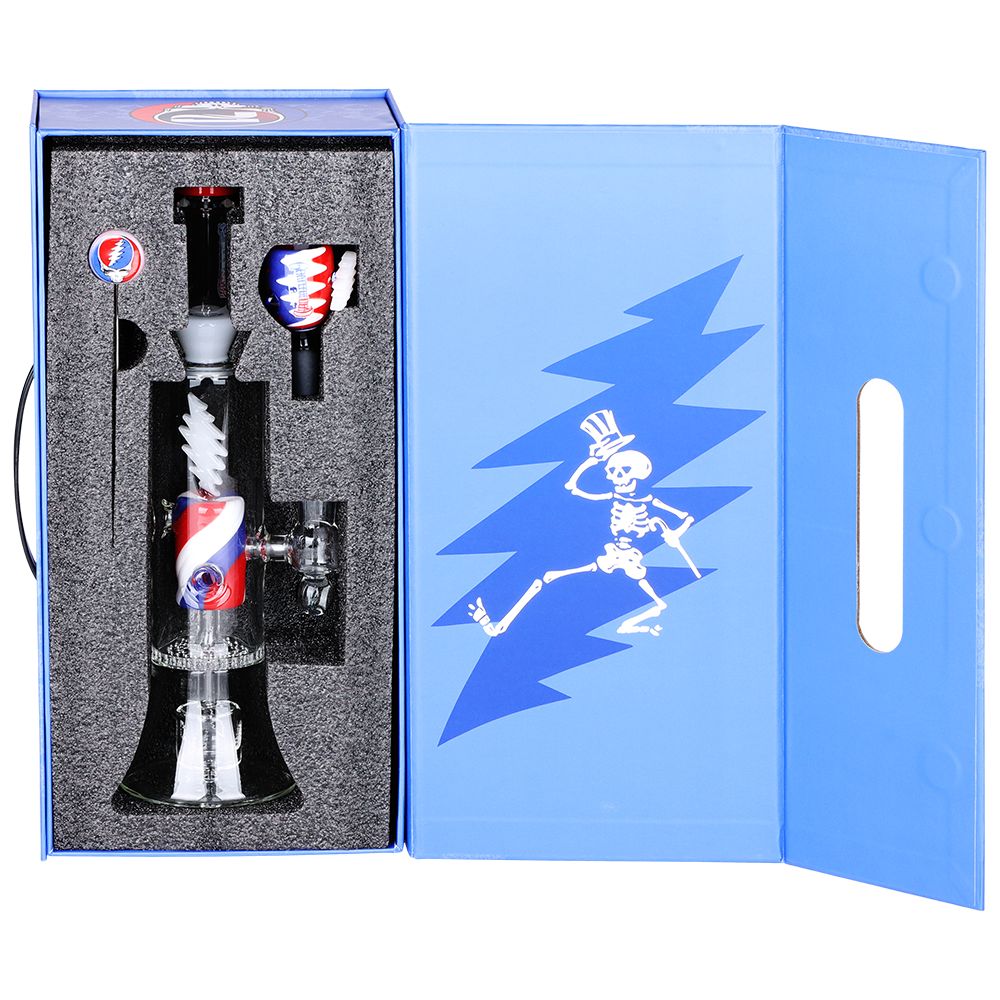 Grateful Dead x Pulsar Lightning Bolt Glass Water Pipe - Discreet Smoker