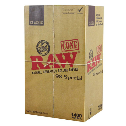RAW Classic 98 Special Cones - 1400pc Box - Discreet Smoker