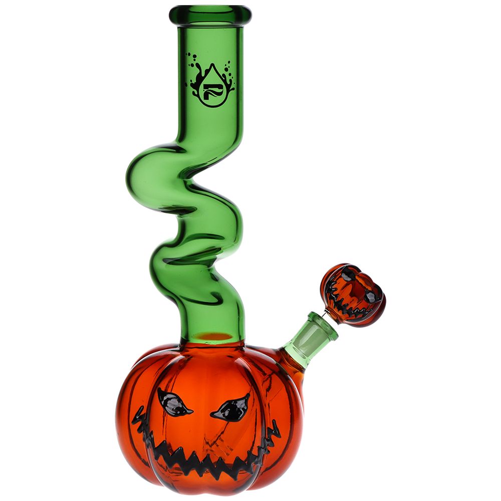 Pulsar Twisty And Wicked Jack-O-Lantern Glass Water Pipe - 11" / 14mm F - Discreet Smoker