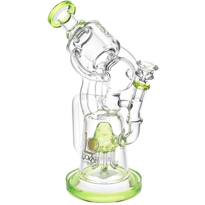 Lookah Glass Scoped Out Recycler Water Pipe | 10.5" | 14mm F, Green