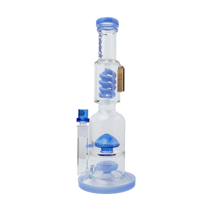 Cheech Glass 15.5" Triple Threat Water Pipe, Blue