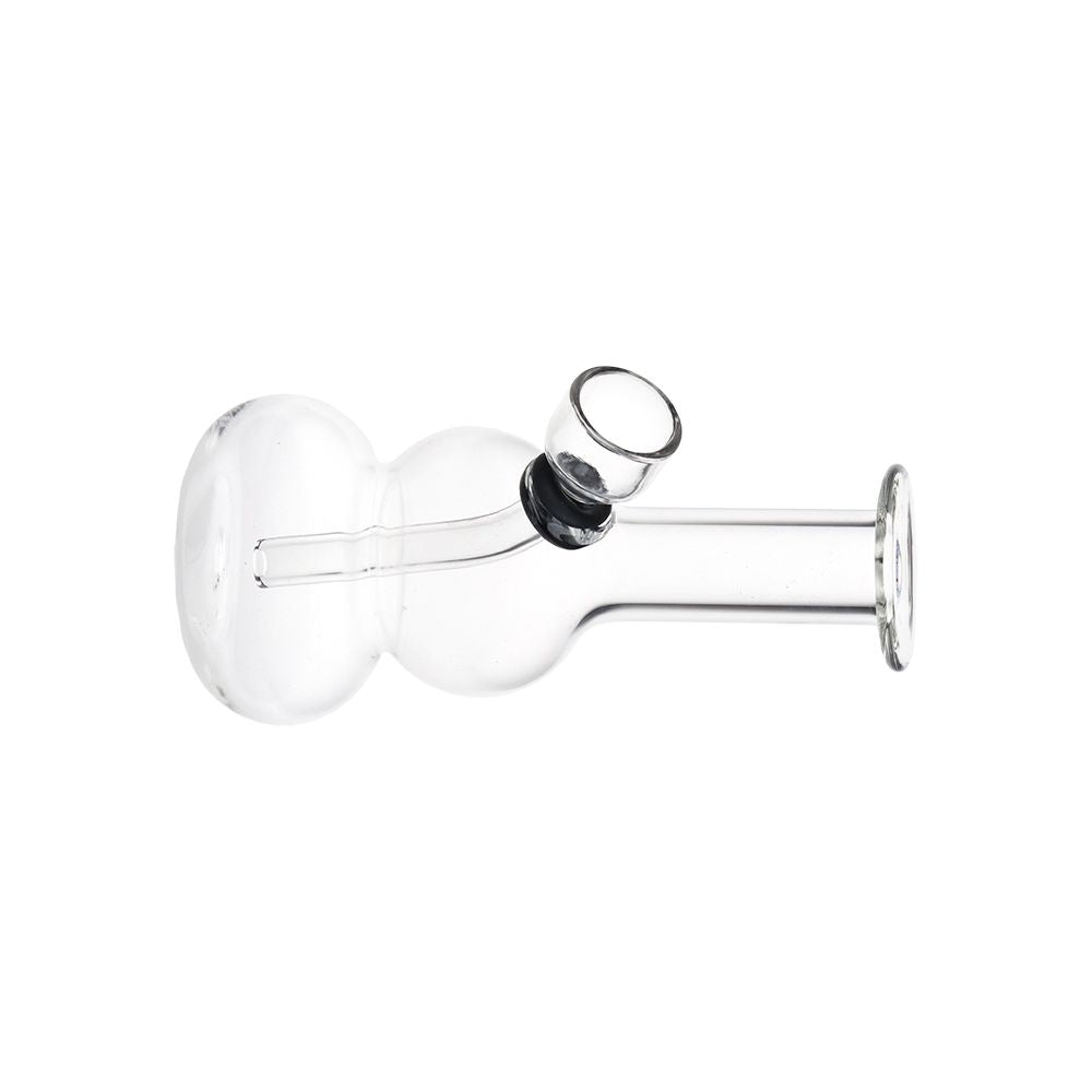 Itty Bitty Double Bubble Glass Water Pipe - 4.75" / Clear - Discreet Smoker