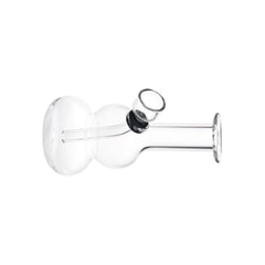 Itty Bitty Double Bubble Glass Water Pipe - 4.75" / Clear - Discreet Smoker