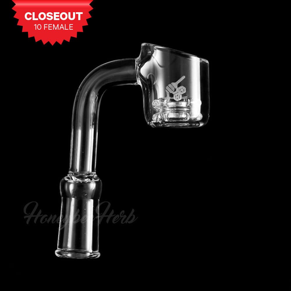 HONEYCOMB KNOT QUARTZ BANGER - 90° DEGREE | YL - Discreet Smoker