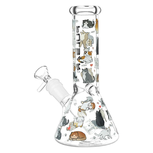 Pulsar Kitten Corral Beaker Glass Water Pipe - 7.75" - Discreet Smoker
