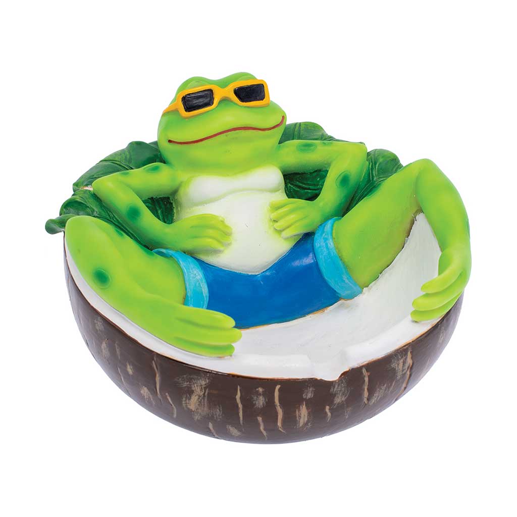 CHILLING GREEN FROG ASHTRAY - Discreet Smoker