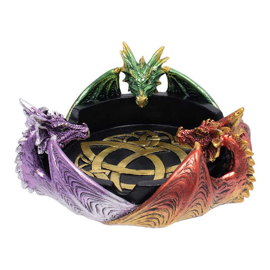 TRI COLOR TRIPLE DRAGON ASHTRAY - Discreet Smoker