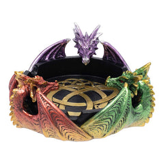 TRI COLOR TRIPLE DRAGON ASHTRAY