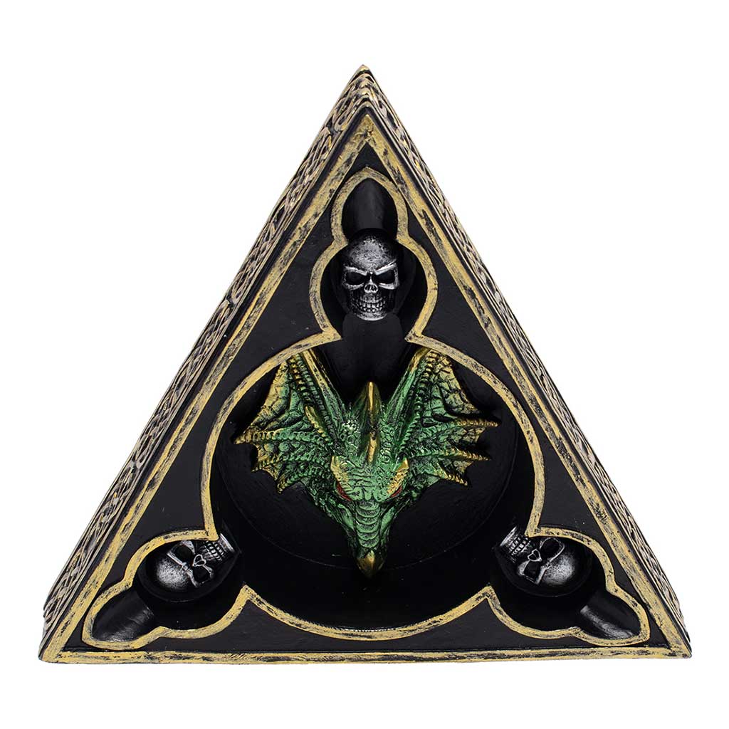 GREEN TRI-HEAD DRAGON ASHTRAY - Discreet Smoker
