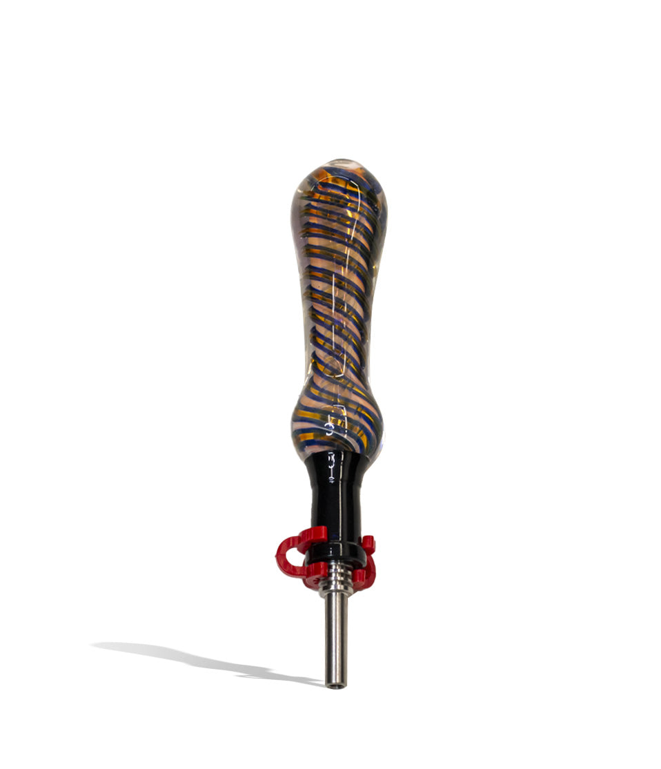 5 inch 50 Gram Swirl Designed Nectar Collector with Black Top - Discreet Smoker