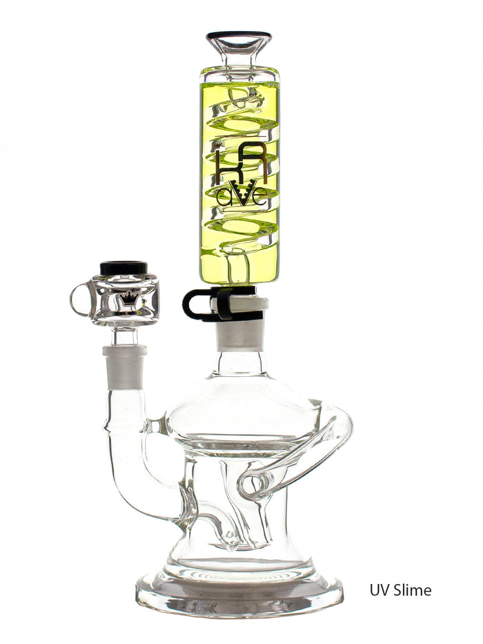 Krave Glass Freezable Recycler Bong, UV Slime
