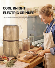 Electric Herb Grinder [Large Capacity/High Rotating Speed]-Electric Grinder for Spices and Herbs (Wood Grain 2)