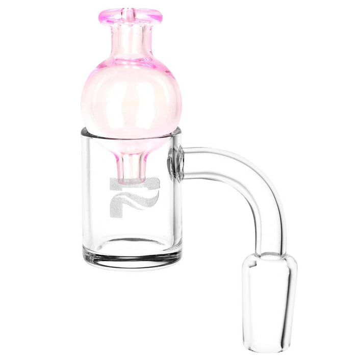 Pulsar Quartz Banger & Ball Carb Cap Set, Pulsar Transparent Pink