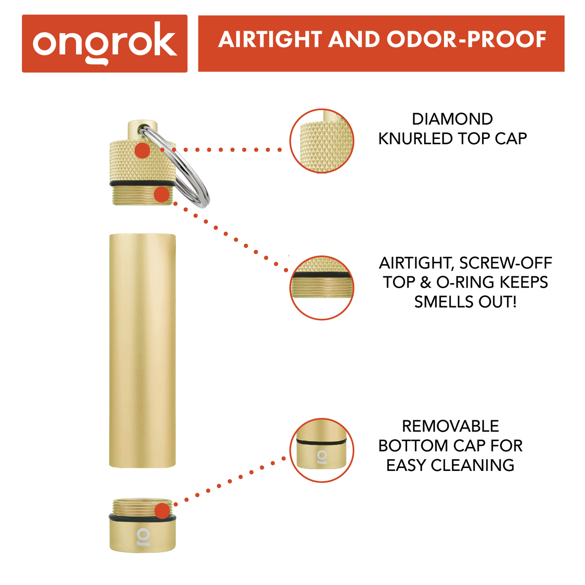 Ongrok Aluminum Storage Keychain - Discreet Smoker