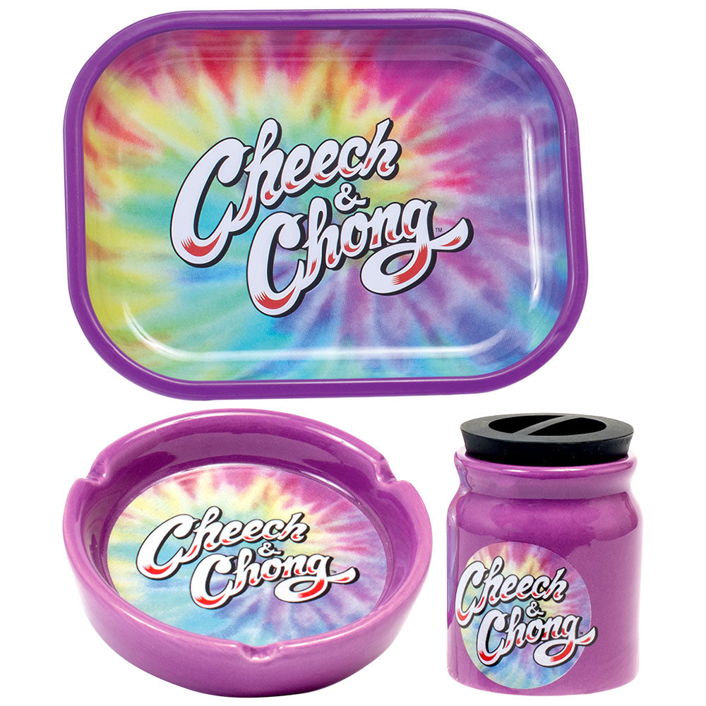 Cheech & Chong Smoke Lover's Gift Set - 3pc / Purple Tie-Dye - Discreet Smoker