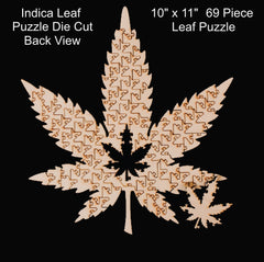 Indica Leaf Shape Puzzle:  "Stars and Stripe" 10" x 11" 69 Piece 1/4 Inch thick Maple Wood Jigsaw Puzzle