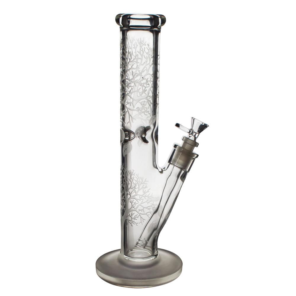 Glow in the Dark Tree Water Pipe - 13.5"/14mm Female - Discreet Smoker