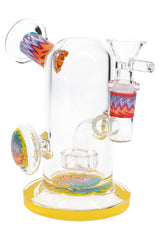 Reverse Stemless Glass Mini Bong “Ripple Swirl” – Showerhead Perc – 5″ - Discreet Smoker