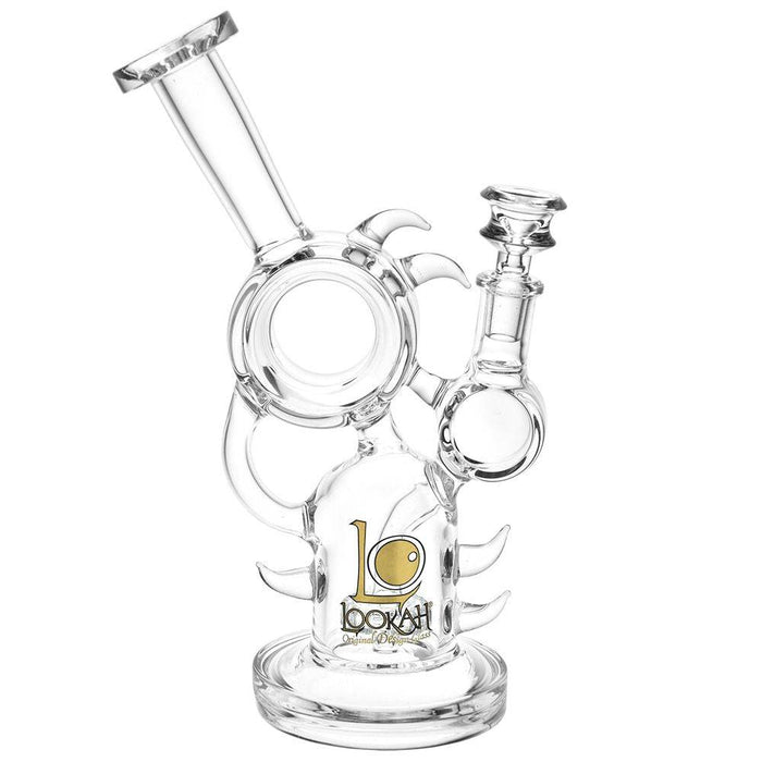Lookah Glass Hedgehog Recycler Water Pipe | 9.75" | 14mm F, Clear