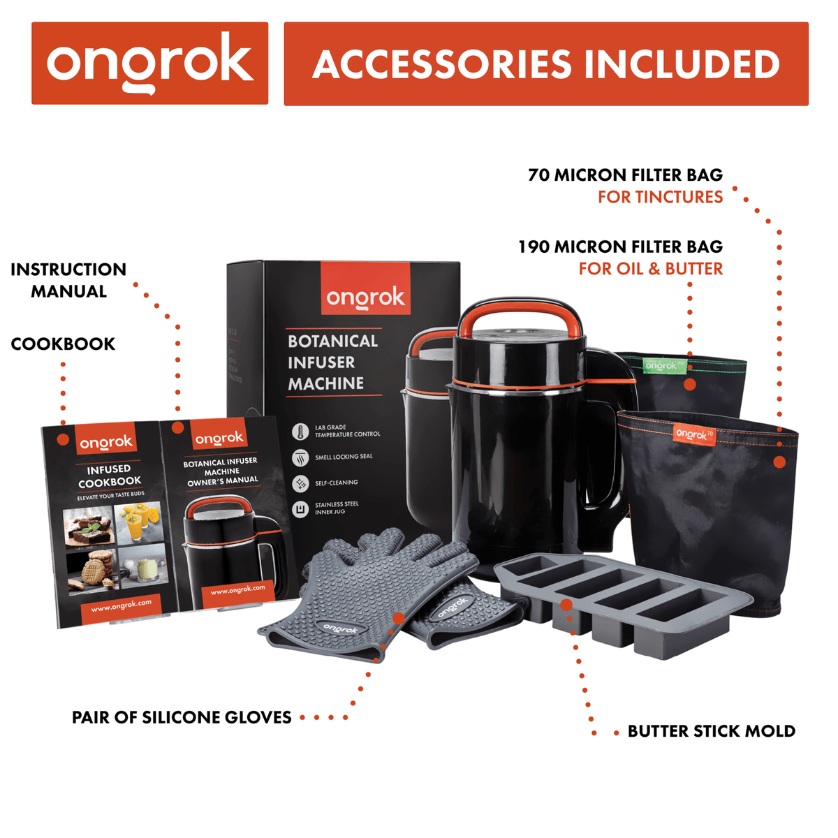 Ongrock Large (Full-Size) Botanical Infuser Machine and Kit - Discreet Smoker