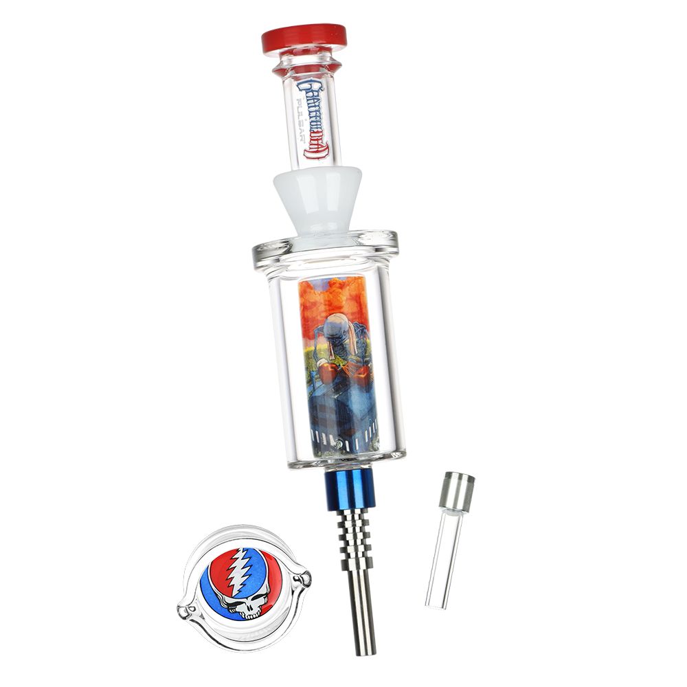 Grateful Dead x Pulsar Inside Print Vapor Vessel & SYF Dab Dish - 9.25" / Boxer - Discreet Smoker