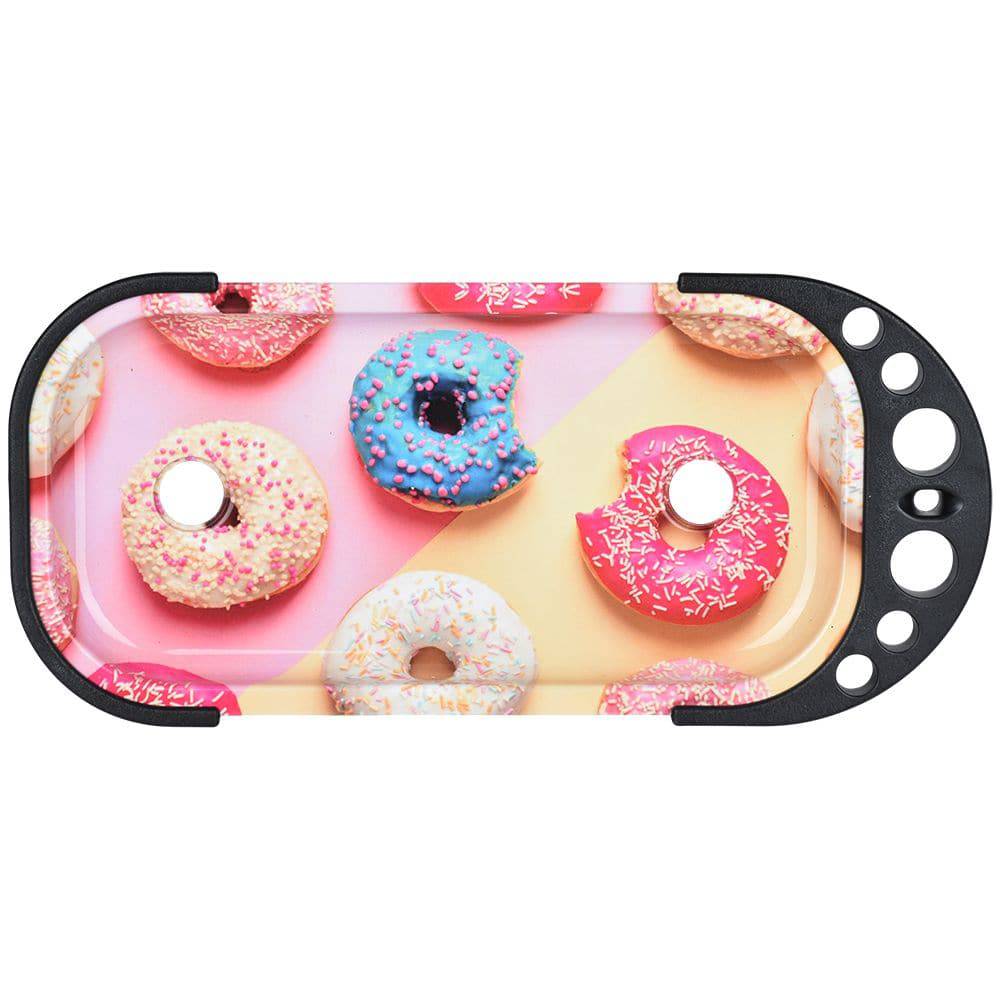 Elevated Metal Rolling Tray & Cone Loader Kit - Donut / 9.25"x 4.2" - Discreet Smoker
